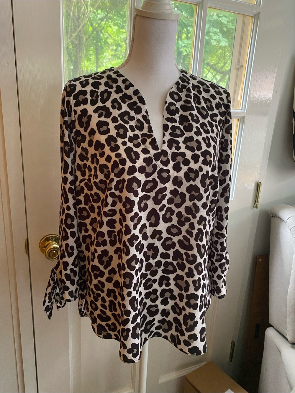 Michael Kors Leopard Print Top, Size Medium
